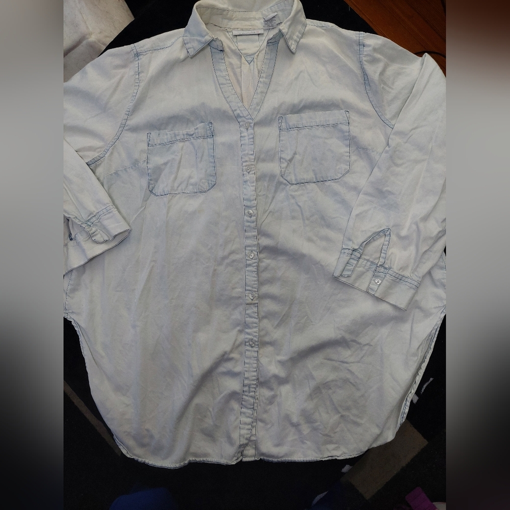 Ashley Stewart Light Blue Tunic Top 4x‎